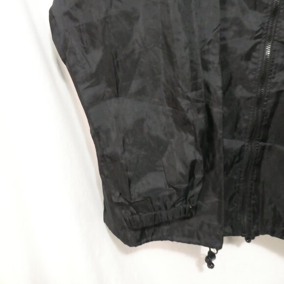 REEBOK | xl - extra large | Black Zip-Up Nylon Windbreaker | Removeable Hood - Picture 6 of 16